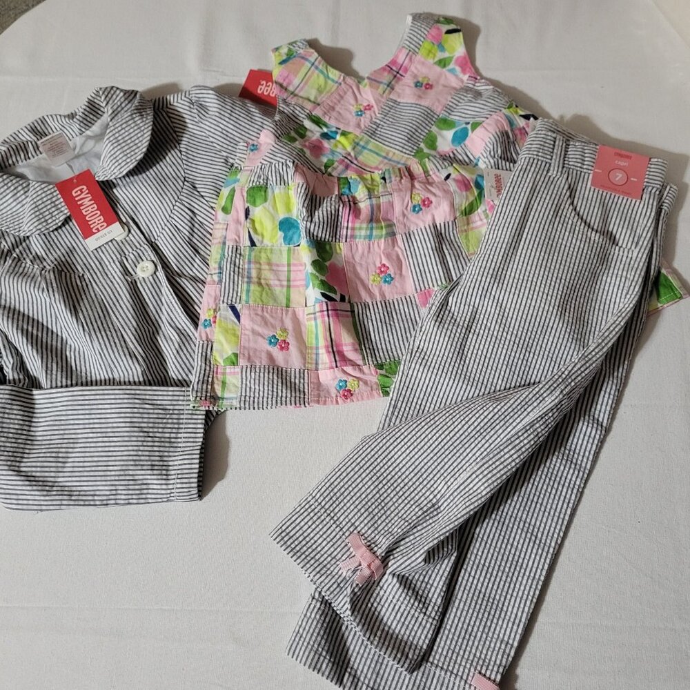 Gymboree 2009 Flower Garden size 7 Capri Pant, shirt & Jacket NWT set.